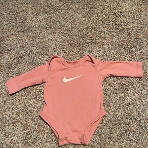 Nike Pink Long Sleeve Baby Onesie